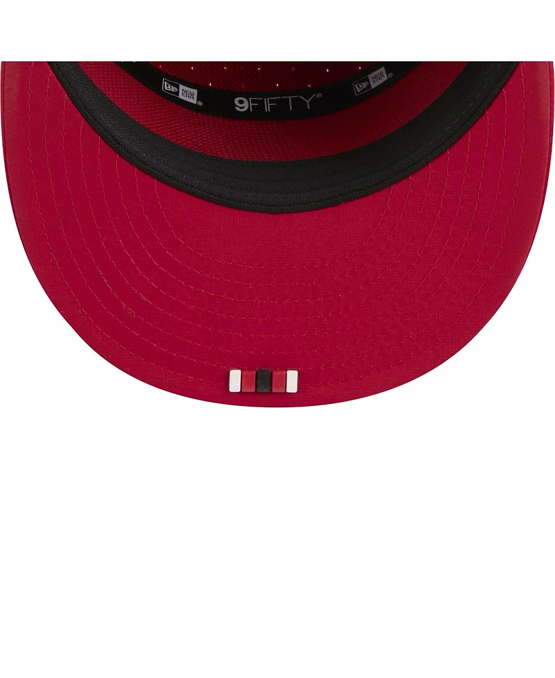 New Era Men's Scarlet San Francisco 49ers 2025 Sideline Split Panel 9FIFTY Snapback Hat