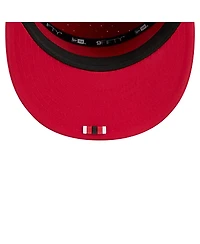 New Era Men's Scarlet San Francisco 49ers 2025 Sideline Throwback Split Panel 9FIFTY Snapback Hat