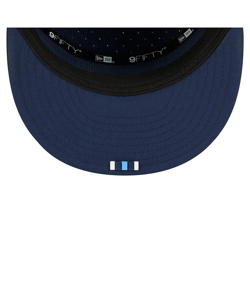 New Era Men's Navy Tennessee Titans 2025 Sideline Split Panel 9FIFTY Snapback Hat