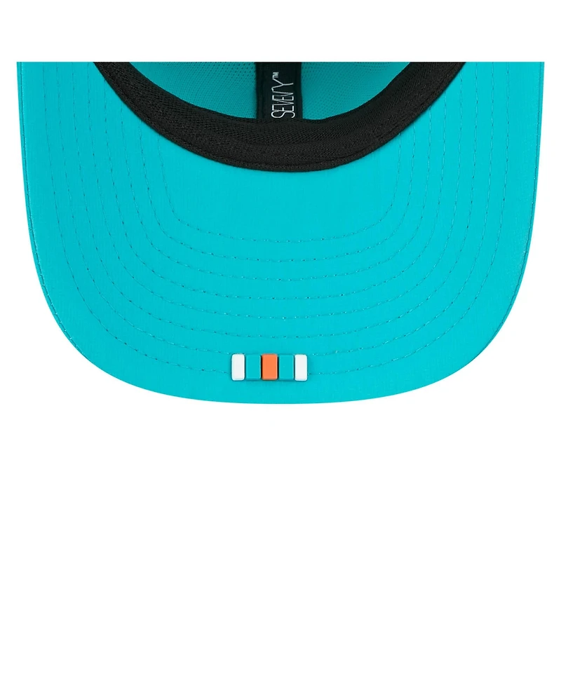 New Era Men's Aqua Miami Dolphins 2025 Sideline 9SEVENTY Trucker Adjustable Hat