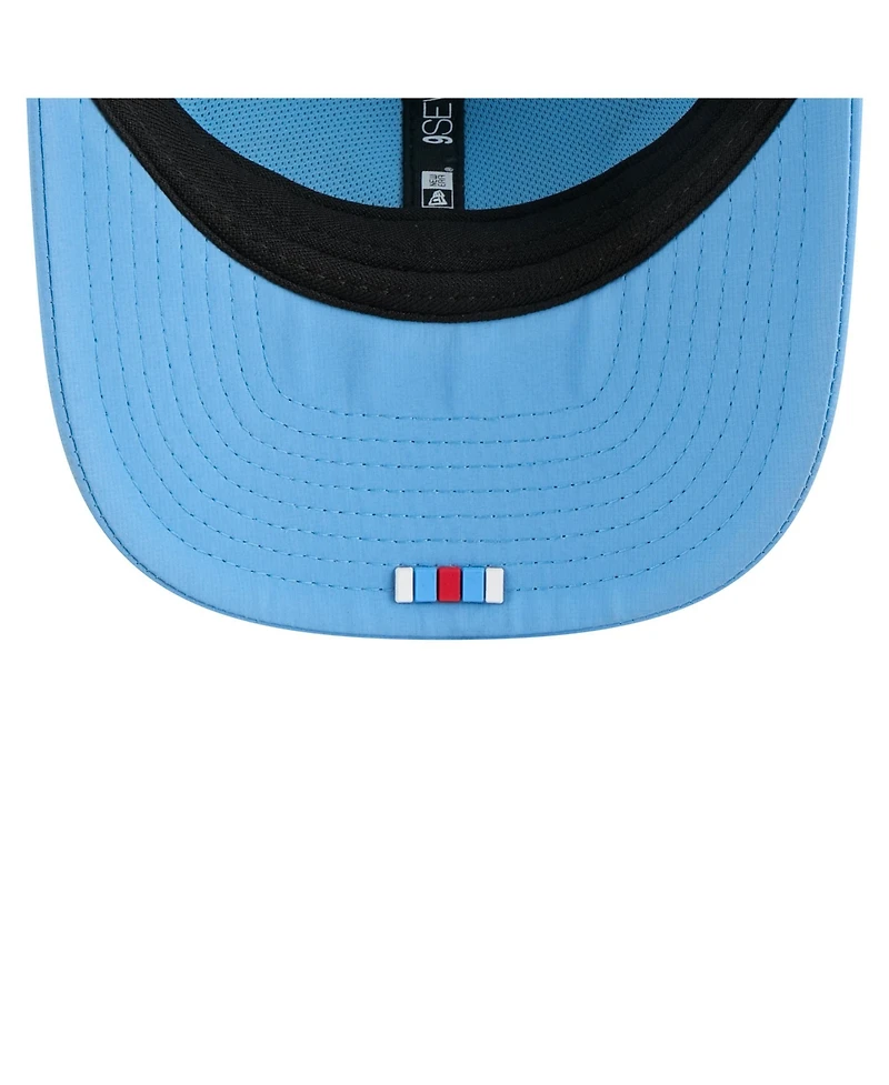 New Era Men's Light Blue Houston Oilers 2025 Sideline Gridiron Classics 9SEVENTY Trucker Adjustable Hat