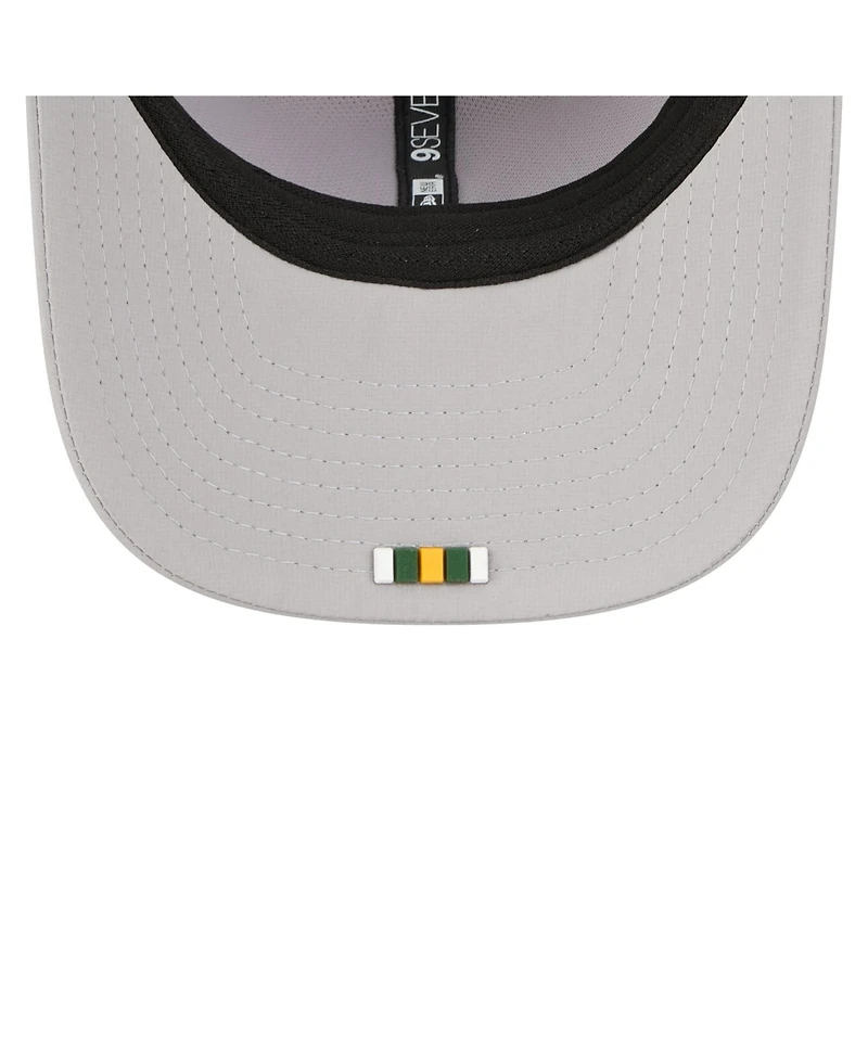 New Era Men's Gray Green Bay Packers 2025 Sideline 9SEVENTY Adjustable Trucker Hat