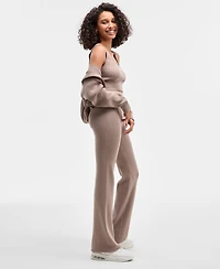 Guess Women's Flaminia Ribbed Sweater Flare Pants