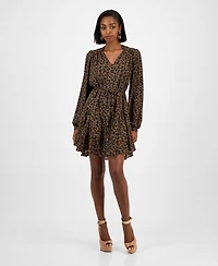 Guess Women's Wanda Long Sleeve Flare Dress