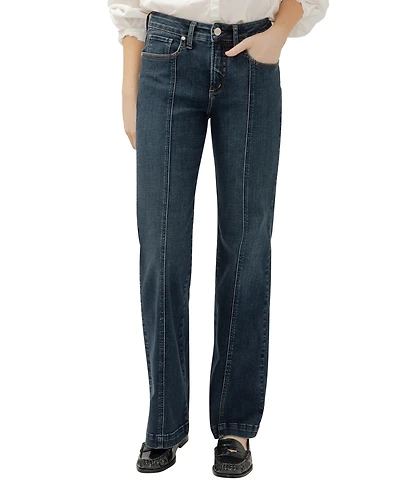 Silver Jeans Co. Women's Avery High Rise Curvy Fit Trouser Leg