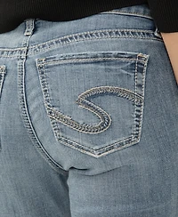 Silver Jeans Co. Women's Elyse Mid Rise Comfort Fit Straight Leg