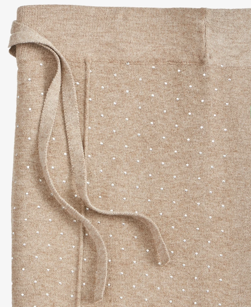 I.n.c. International Concepts Women's Rhinestone Drawstring-Waist Knit Pants, Macy's Exclusive