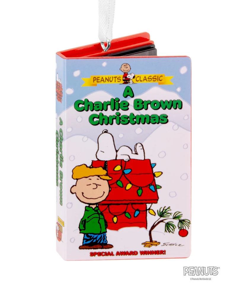 Hallmark Peanuts A Charlie Brown Christmas Retro Video Cassette Case Christmas Tree Ornament