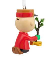Hallmark Peanuts Charlie Brown Kneeling Christmas Tree Ornament