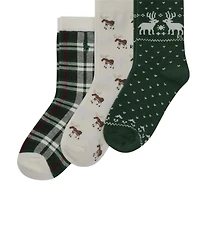 Polo Ralph Lauren Little and Big Boys 3-Piece Embroidered Socks Set