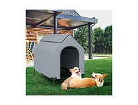 Akiudex Outdoor Elevated Pet House with Ventilated Windows