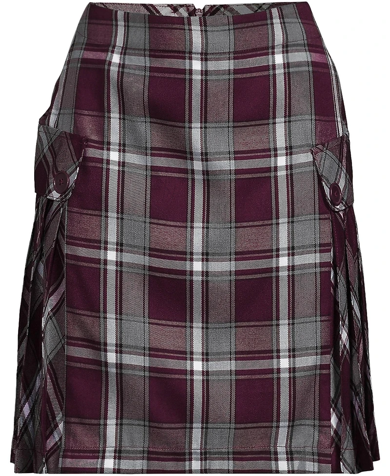 Lands' End Women's Above the Knee Plaid Side Pleat Skort
