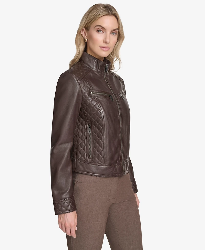 Andrew Marc Women's Mikel Racer Leather Jacket