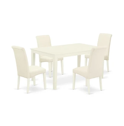 East West Furniture Dining Room Set Linen White