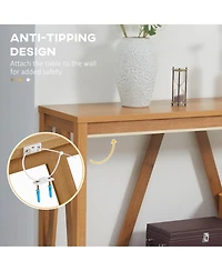 Homcom Farmhouse Console Table with Storage, Rustic Sofa Table,
