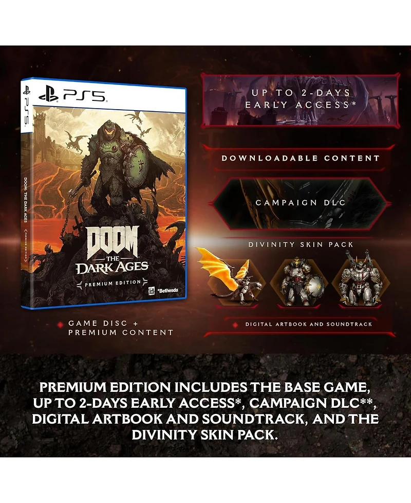 Microsoft Doom The Dark Ages Premium Edition for Playstation 5