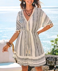 Cupshe Women's Quiet Adventure Boho Mini Beach Dress