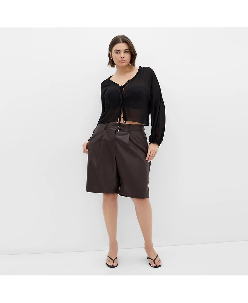 City Chic Plus Corina Plain Top