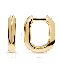 Devata Beveled Hoop Earrings in Gold Plated Sterling Silver