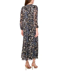 Msk Women's Long Sleeve Surplice Maxi Dress