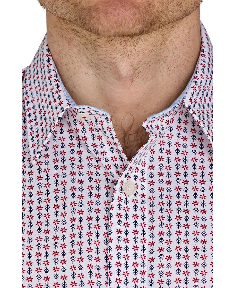 Raging Bull Short Sleeve Flower Cotton Poplin Shirt