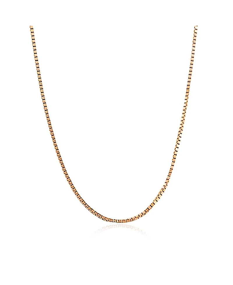 Bling Jewelry Plain Simple 0.8MM Thin Box Chain Necklace Rose Gold Plated Sterling Silver
