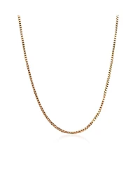 Bling Jewelry Plain Simple 0.8MM Thin Box Chain Necklace Rose Gold Plated Sterling Silver