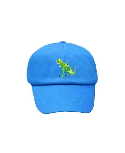 Bits & Bows Boys' T-Rex Baseball Hat in Blue