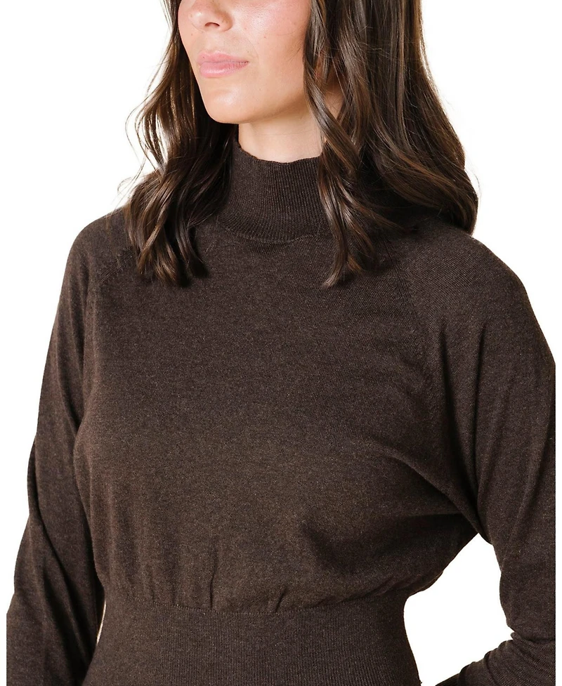 Hope & Henry Women's Mock Neck Dolman Sleeve Sweater Dress