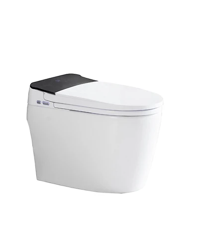 Casainc Smart Elongated One-Piece Bathroom Fixture, Heated Seat, Auto Open/Close, Foot Sensor, Warm Water, Dryer & Night Light