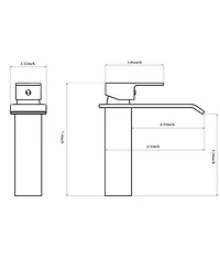 Waterfall Single Hole Handle Bathroom Faucet Brushed Gold