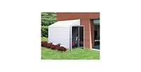 Slickblue Outdoor Steel Storage Shed with Sloped Roof for Garden and Yard Organization