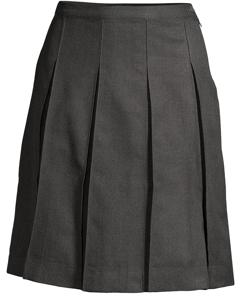 Lands' End Women's Plus Solid Top of Knee Box Pleat Skirt