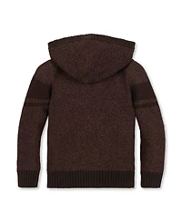 Hope & Henry Little and Big Boys' Organic Long Sleeve Hooded Henley Sweater