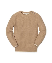 Hope & Henry Little and Big Boys' Organic Long Sleeve Crewneck Sweater with Buttons