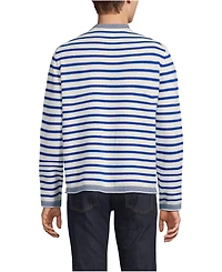 Lands' End Men's Long Sleeve Textured Cotton Crewneck Sweater