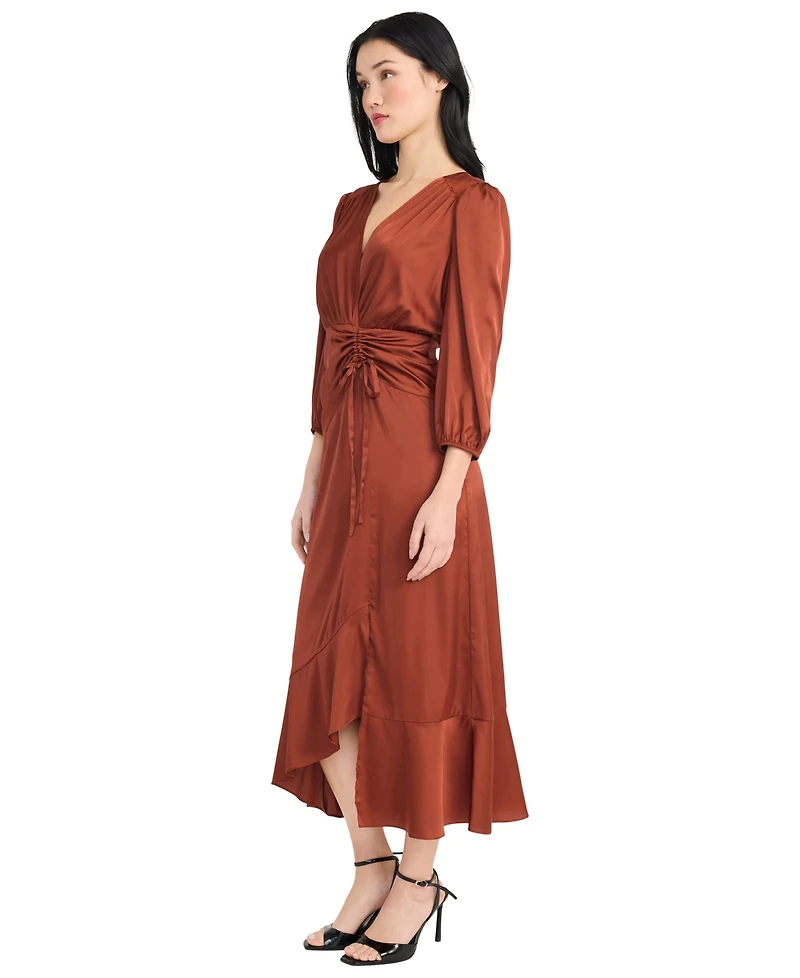 Donna Morgan Women's Tiered Skirt Wrap Dress