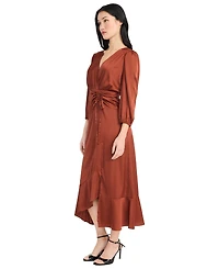 Donna Morgan Women's Tiered Skirt Wrap Dress