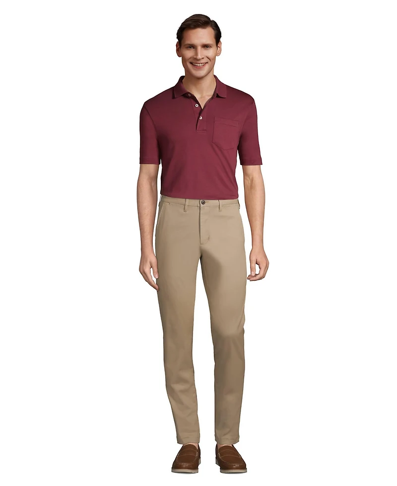 Lands' End Men's Tall Short Sleeve Cotton Supima Polo Shirt with Pocket