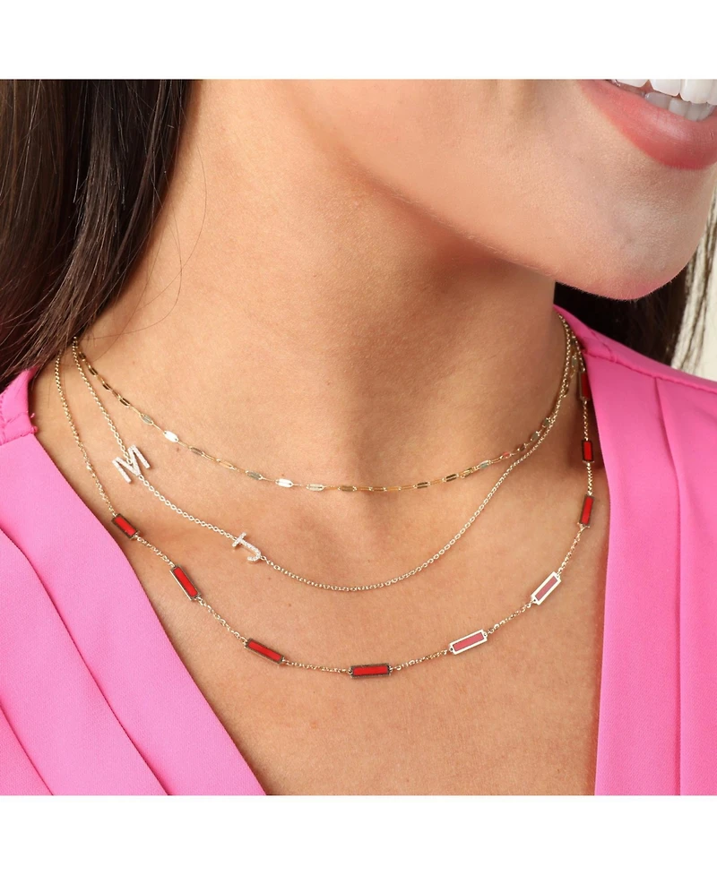 The Lovery Coral Bar Chain Necklace 14K Gold