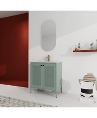 Casainc 30 Inch Freestanding Bathroom Vanity with Ceramic Sink and Storage Space