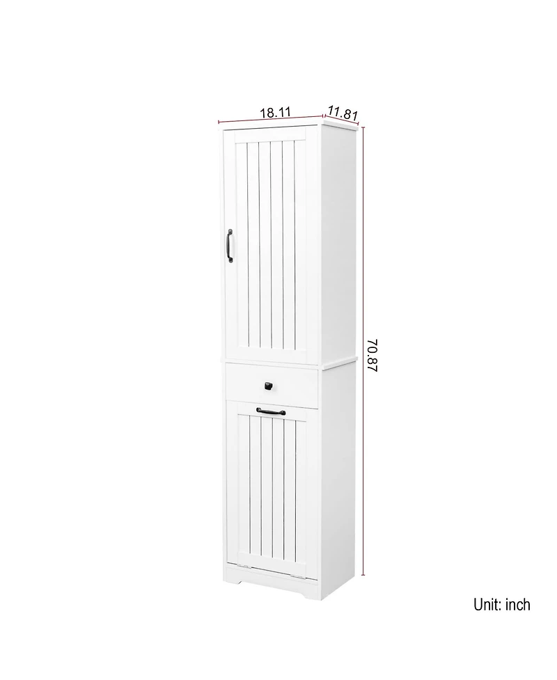 Casainc Laundry Cabinet with Storage Compartment and Drawer for Utility Room