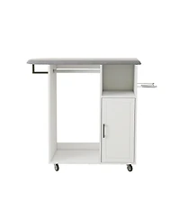 Casainc Rolling Ironing Cabinet with Foldable Ironing Board and Storage Shelves