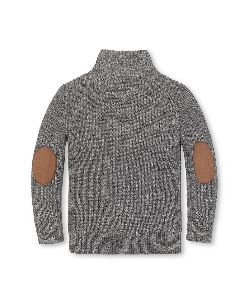 Hope & Henry Boys Organic Mock Neck Cardigan Stitch Sweater