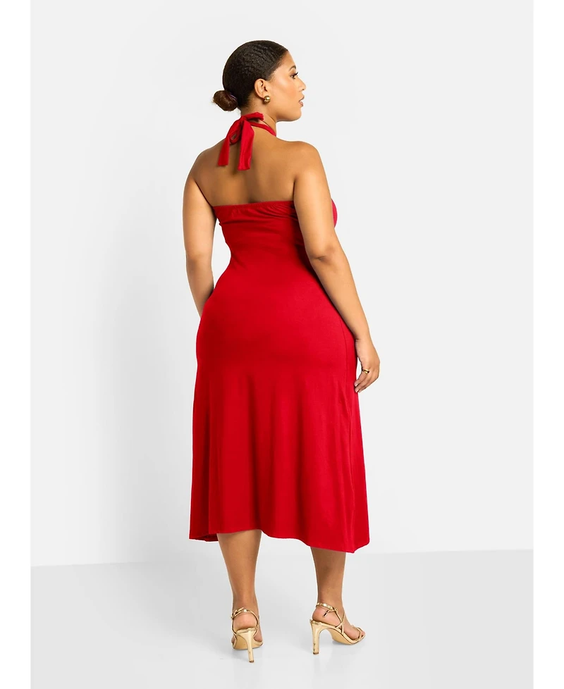 Rebdolls Plus Halter Slip Dress - Red