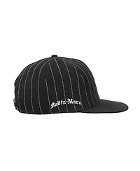 Hello Kitty Men's Badtz-Maru Embroidered Character Face Black Striped Poly Wool Baseball Hat
