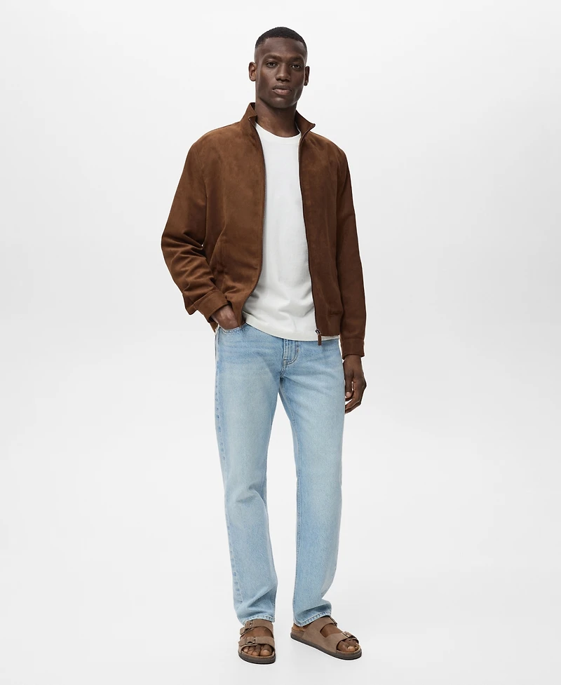 Mango Men's Suede Leather-Effect Jacket