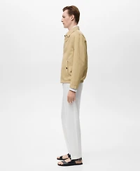 Mango Men's Zipper Linen Jacket