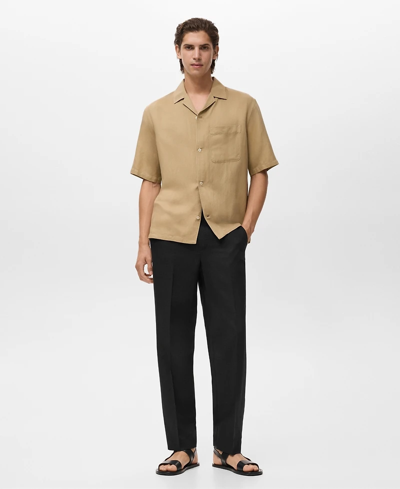 Mango Men's Linen And Lyocell Blend Straight-Leg Pants