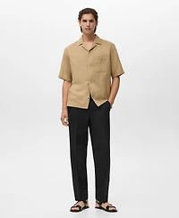 Mango Men's Linen And Lyocell Blend Straight-Leg Pants